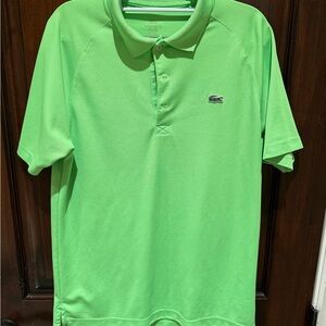 Lacoste Sport Lot of 2 Men’s Black/Lime Green identical Polo Shirts.